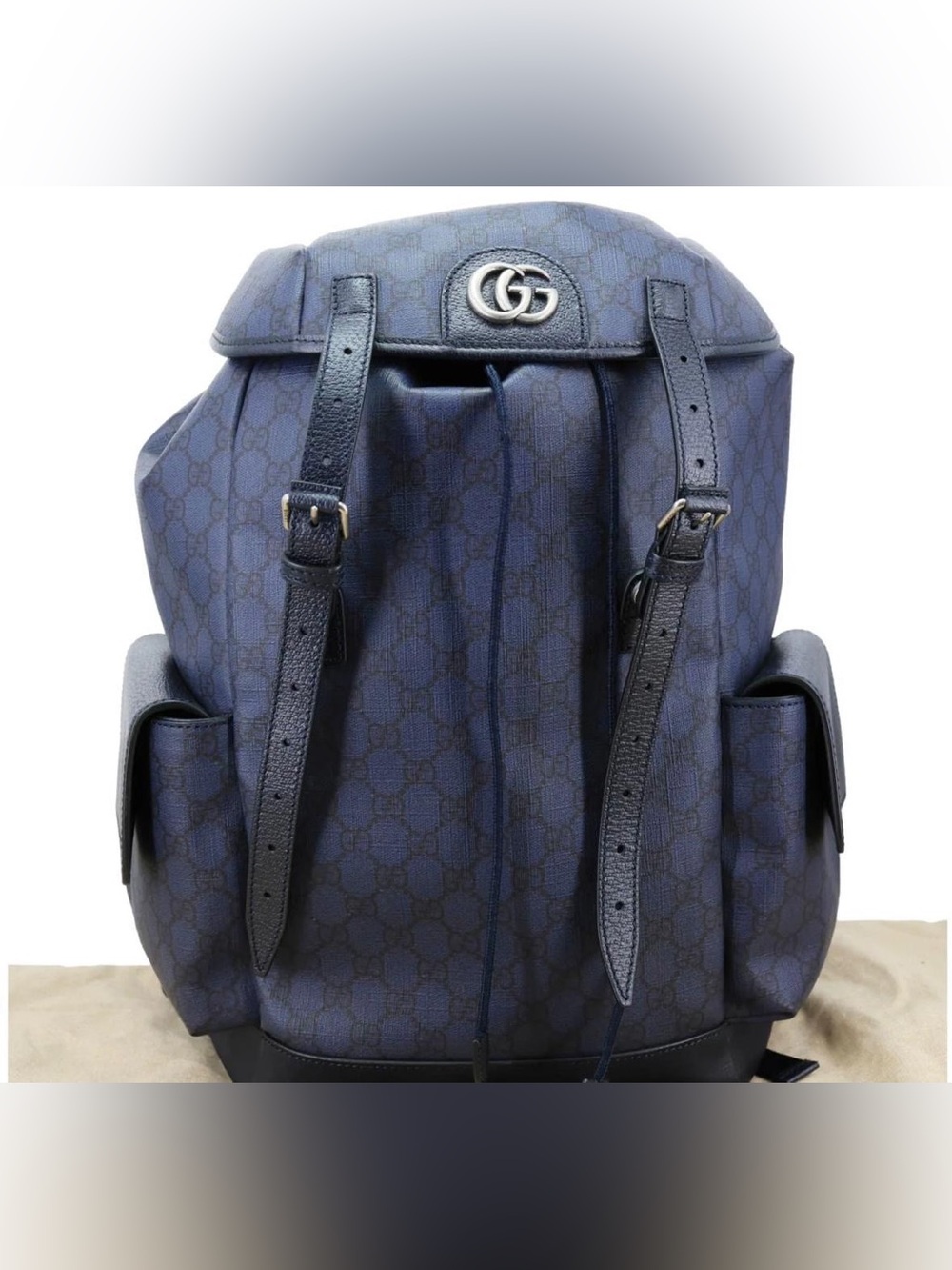 GUCCI Ophidia GG Backpack Supreme Canvas Navy Blue